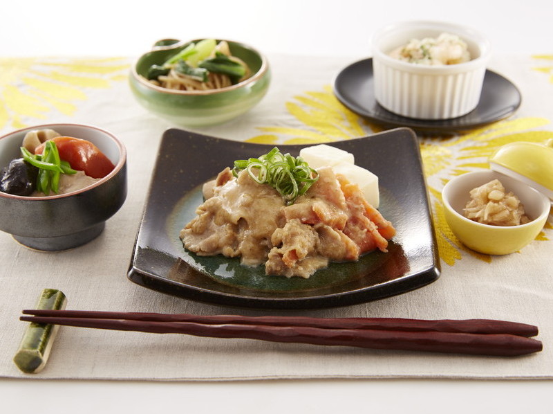 豆腐と豚肉の胡麻味噌炒め